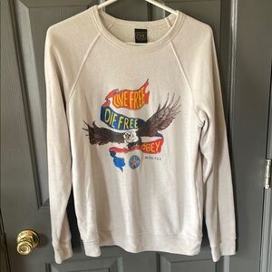 Obey Cream Crewneck Graphic Sweatshirt